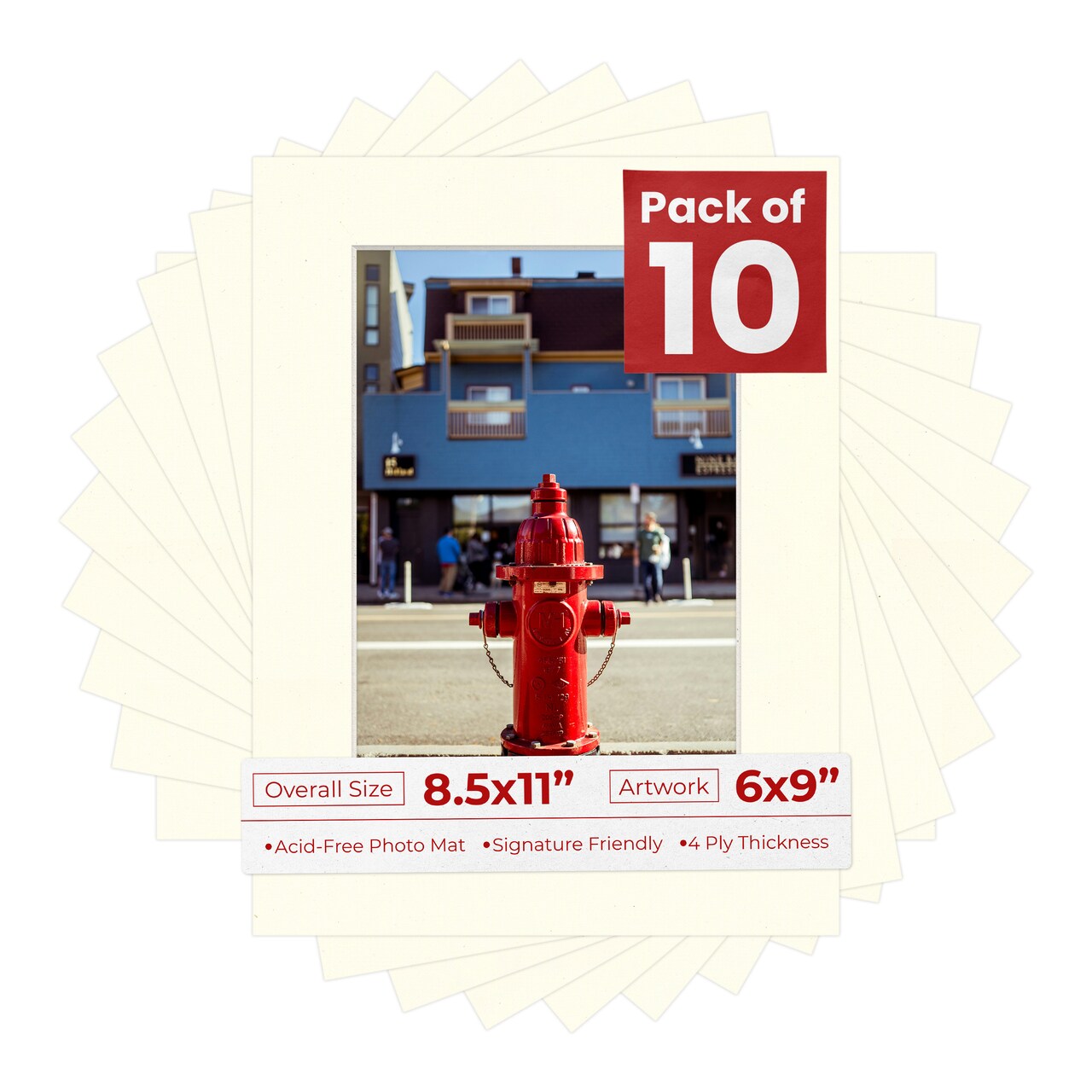 Mojave Sand Beige Mat Board for 8.5x11 Frames - Fits 6x9 Photos